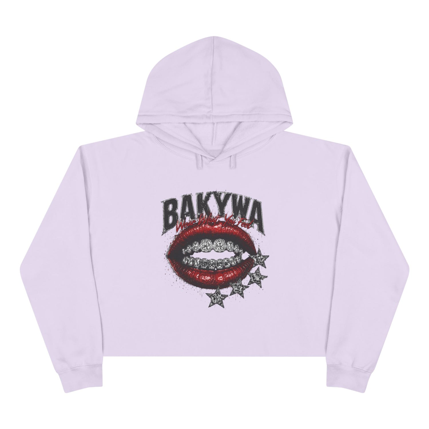 BAKYWA Lip Graphic Cropped Hoodie- Talk Less Do More