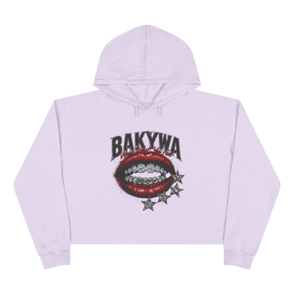 BAKYWA Lip Graphic Cropped Hoodie- Talk Less Do More