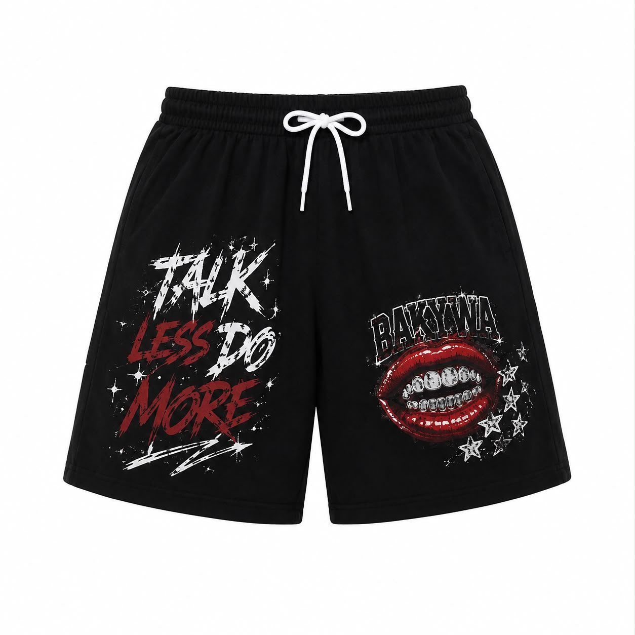 BAKYWA Lip Grill Graphic Shorts
