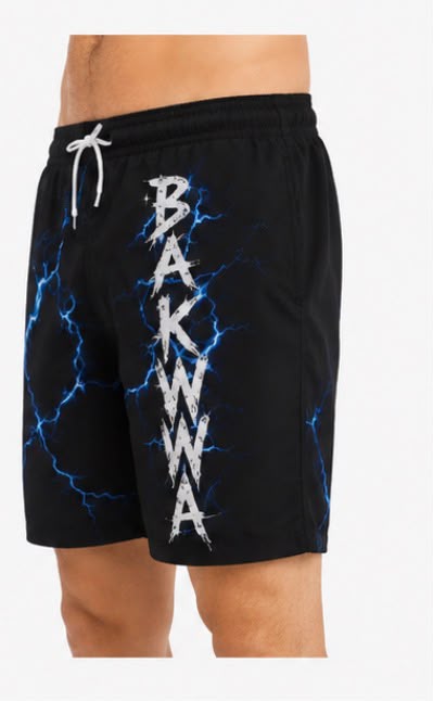 BAKYWA BLUE STATIC SWIM SHORTS